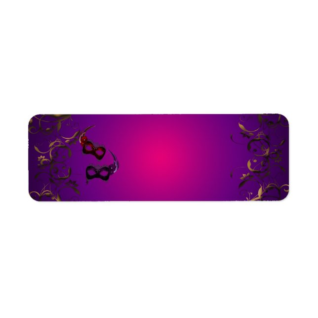 Étiquettes de adresse de la fête mascarade Gold Pu (Devant)