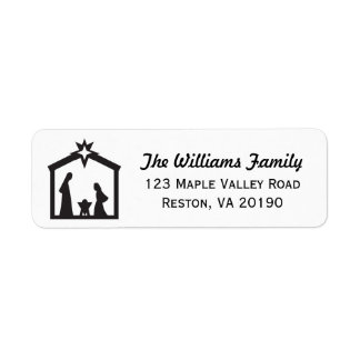 Étiquettes de adresse de la Nativité de Noël