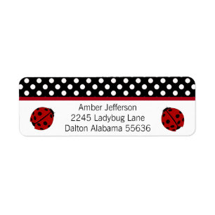 Étiquettes de adresse de Ladybug et Polka-dot