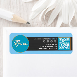 Étiquettes de adresse de l'église Mercer Baptist