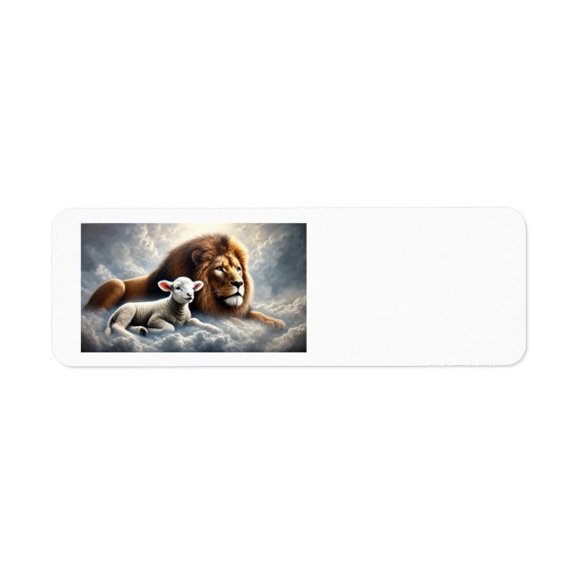 Étiquettes de adresse de lions et d'agneaux (Devant)