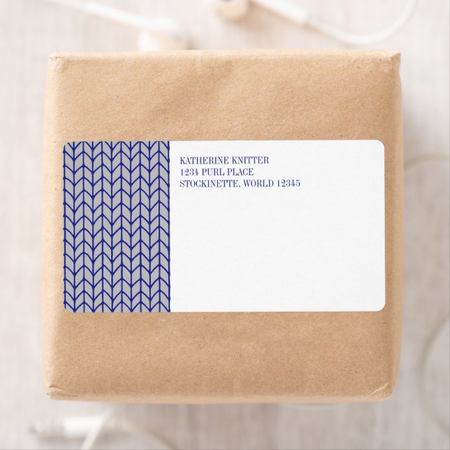 ÉTIQUETTES DE ADRESSE de livraison BLUE GREY KNIT (En situation)