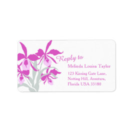 Étiquettes de adresse de l'orchidée stylisée