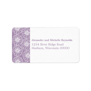 Étiquettes de adresse de marguerites, violet