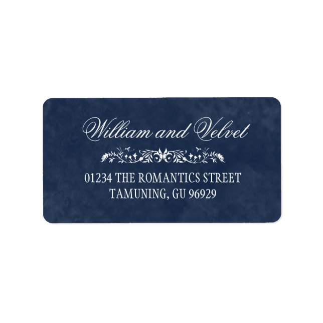 Étiquettes de adresse de Mariage d'aquarelle bleu (Devant)