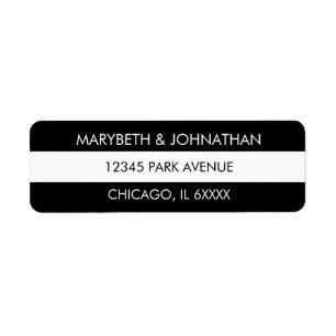 Étiquettes de adresse de Mariage de bande noir et 
