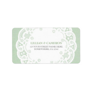 Étiquettes de adresse de Mint Lace Doily
