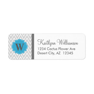 Étiquettes de adresse de monogrammes personnalisés