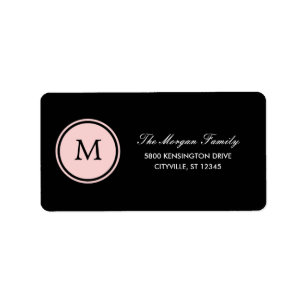 Étiquettes de adresse de monogrammes ronds