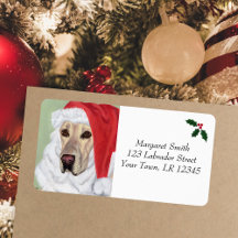 Étiquettes de adresse de Noël du Labrador jaune