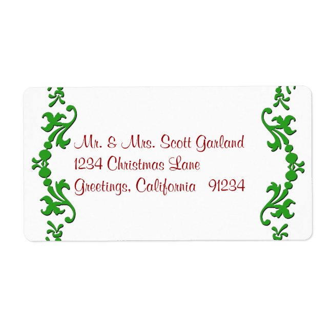 Étiquettes de adresse de Noël Garland (Devant)