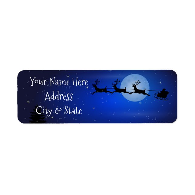 Étiquettes de adresse de Noël/Père Noël et Sleigh (Devant)