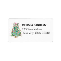 Étiquettes de adresse de Noël personnalisés avec C