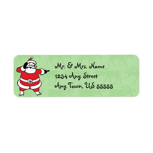 Étiquettes de adresse de Noël Retro Père Noël (Devant)