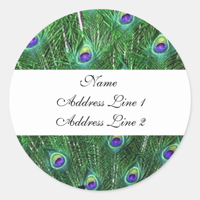Étiquettes de adresse de Peacock Vert (Devant)