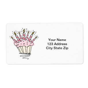 Étiquettes de adresse de petit gâteau