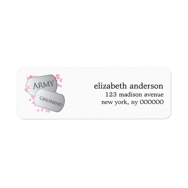 Étiquettes de adresse de petites amies de l'armée (Devant)