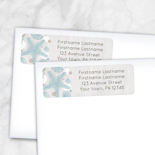 Étiquettes de adresse de plage de sable blanc (Créateur téléchargé)