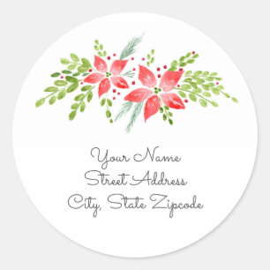 étiquettes de adresse de 'Poinsettia Centerpiece'