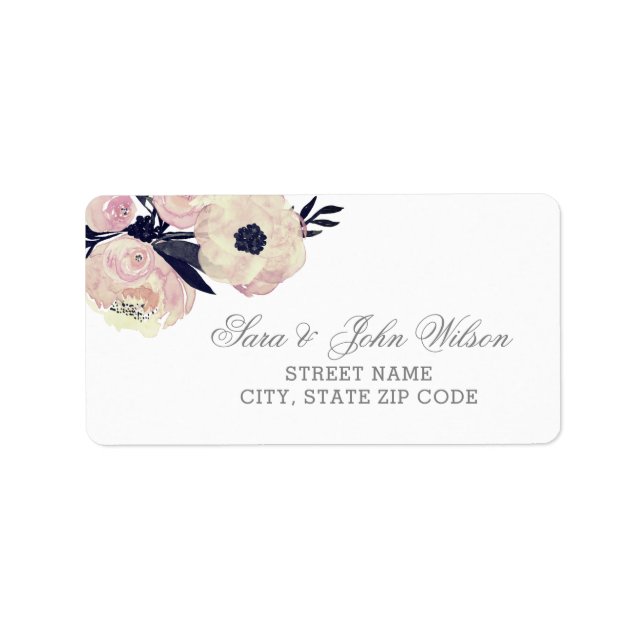 Étiquettes de adresse de printemps floraux rose bl (Devant)
