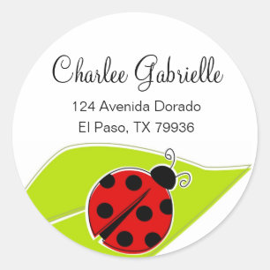 Étiquettes de adresse de Red Ladybug