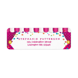 Étiquettes de adresse de retour d'anniversaire de