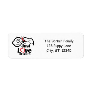Étiquettes de adresse de retour de chien, juste