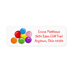 Étiquettes de adresse de retour de Gumballs