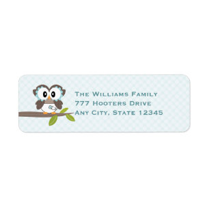 Étiquettes de adresse de retour de hibou de béb