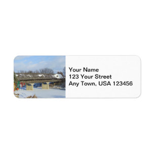 Étiquettes de adresse de retour de pont couvert d