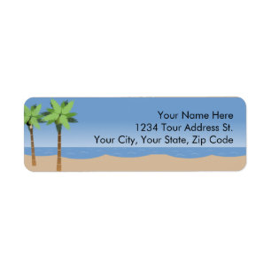 Étiquettes de adresse de retour de vue de plage