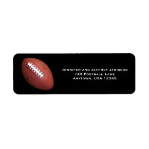 Étiquettes de adresse de retour du football sur l