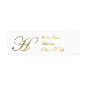 Étiquettes de adresse de retour du monogramme H