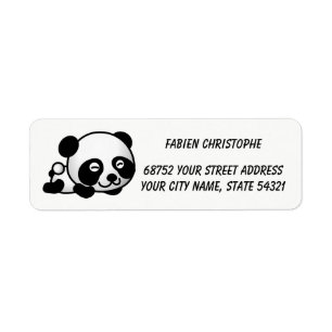 Étiquettes de adresse de retour. Panda