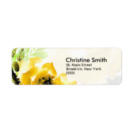 Étiquettes de adresse de rose jaune