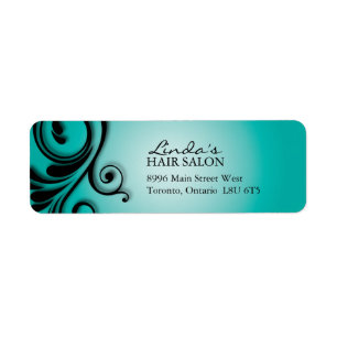 Étiquettes de adresse de salon de coiffure