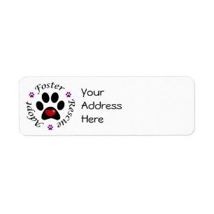 Étiquettes de adresse de sauvetage animal