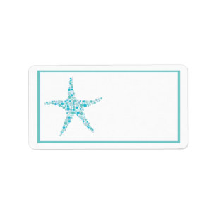 Étiquettes de adresse de Starfish Aqua Turquoise i