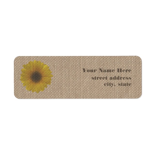 Étiquettes de adresse de tournesol inspirés par Bu (Devant)