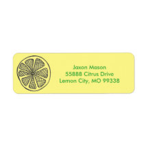 Étiquettes de adresse de tranches de citron