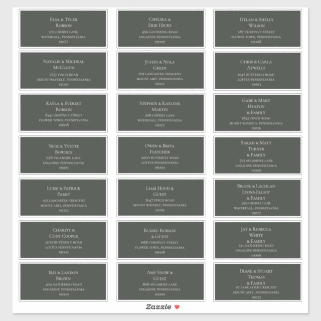 Étiquettes de adresse d'hôtes Dark Green (Feuille)