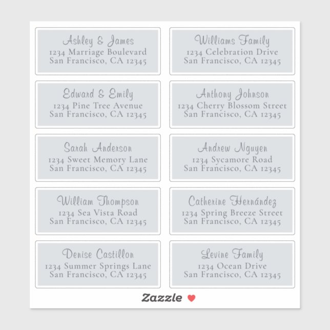 Étiquettes de adresse d'hôtes Mariages bleus perso (Feuille)