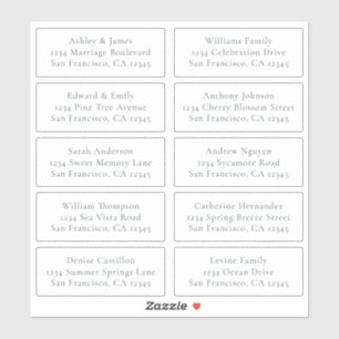 Étiquettes de adresse d'invités Mariages personnal