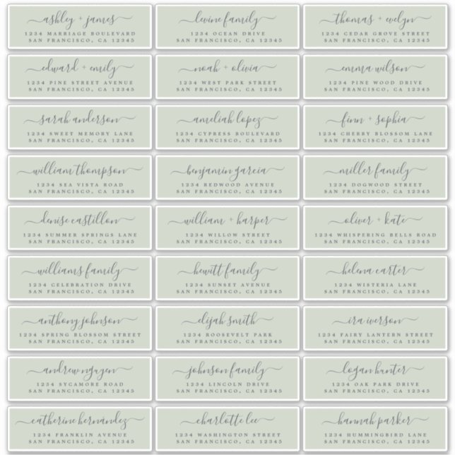 Étiquettes de adresse d'invités Mariages personnal (Devant)