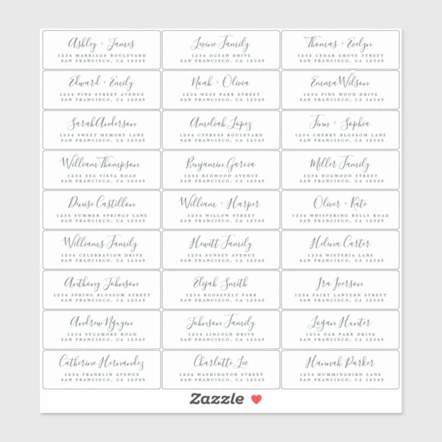 Étiquettes de adresse d'invités Mariages personnal (Feuille)