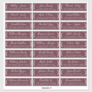 Étiquettes de adresse d'invités Mariages personnal
