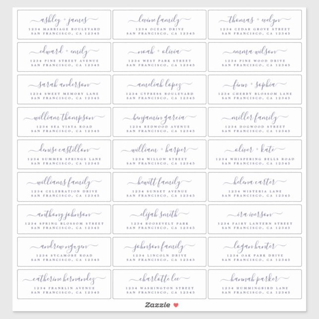 Étiquettes de adresse d'invités Mariages personnal (Feuille)