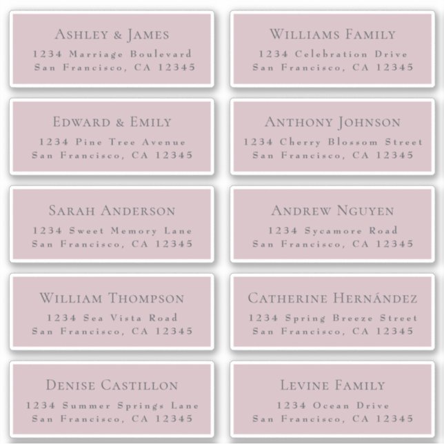Étiquettes de adresse d'invités Mariages personnal (Devant)