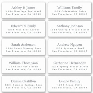 Étiquettes de adresse d'invités Mariages personnal