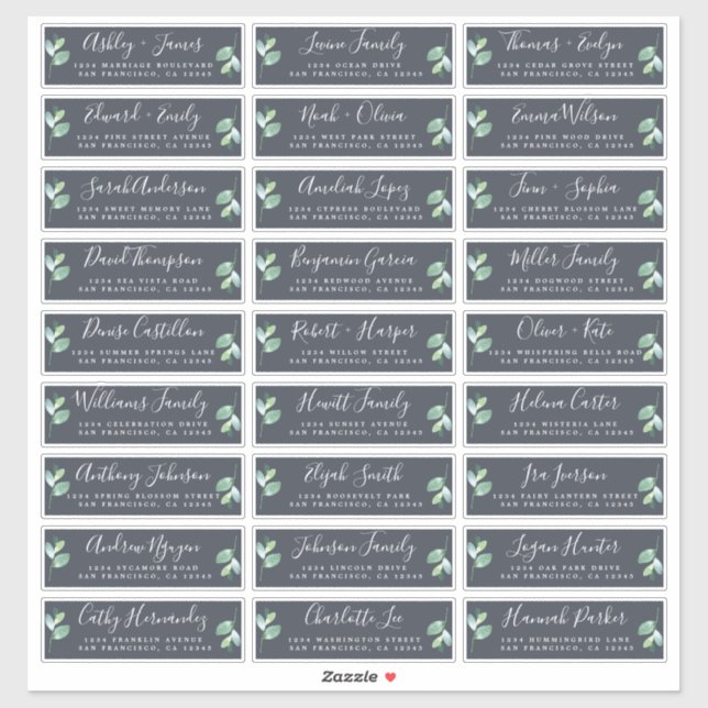 Étiquettes de adresse d'invités Mariages personnal (Feuille)